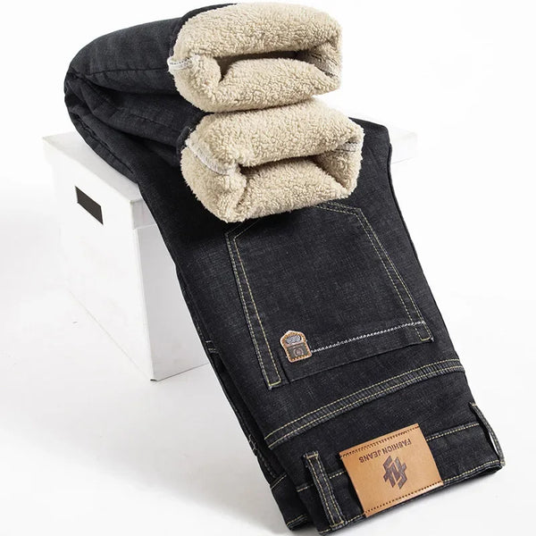 Men’s Winter Fleece-Lined Denim Jeans