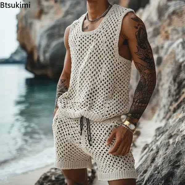 2024 Men’s Summer Knit Two-Piece Set